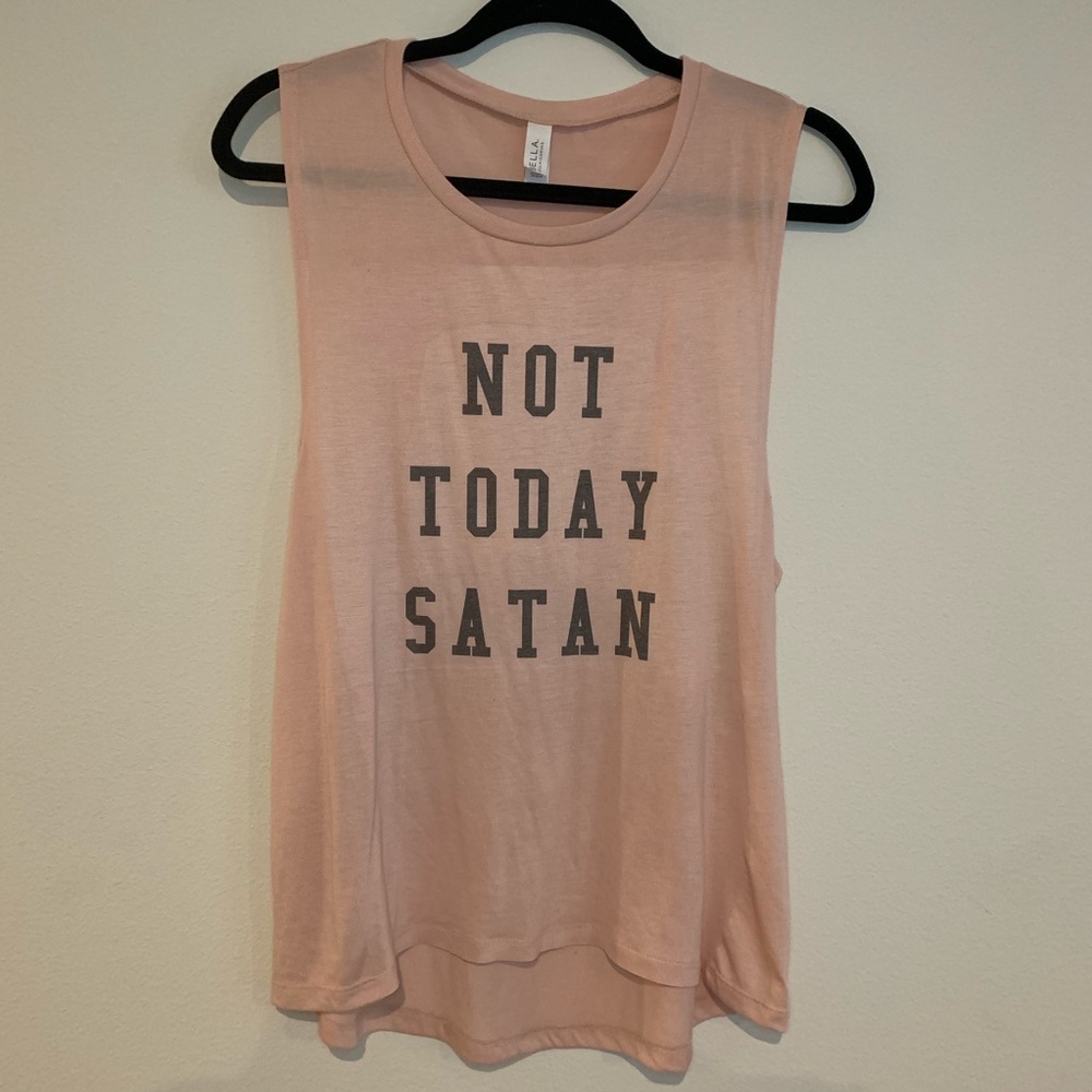 Light Pink “Not Today Satan” Muscle Tee